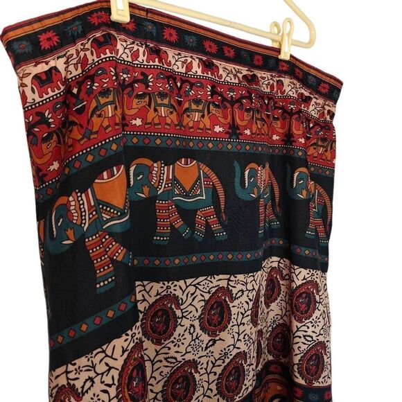 As HRO Boho Midi Printed A-Line Skirt - Picture 5 of 8